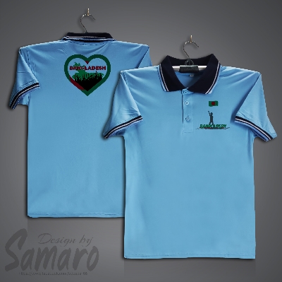 Picture of I Love Bangladesh Short Sleeve Polo Jersey For Men - PP Micro Polo T Shirt For Men - Bangladesh Jersey