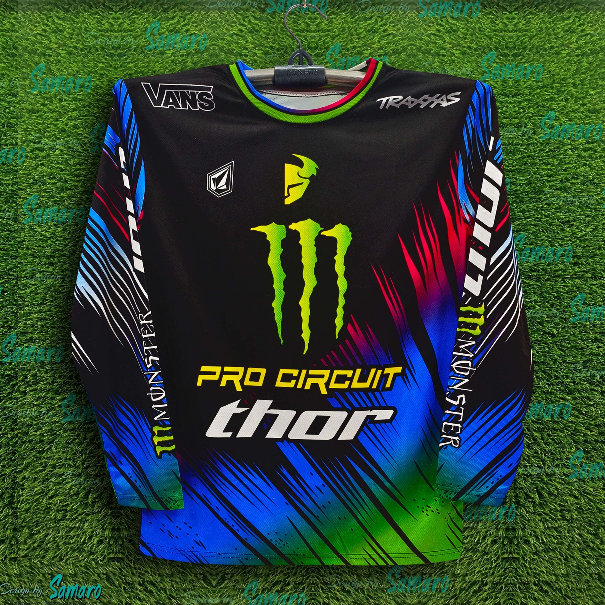 Picture of Monster Full Sleeve Bike Jersey For Men - Pro Circuit Thor Jersey - Monster Bike Jersey