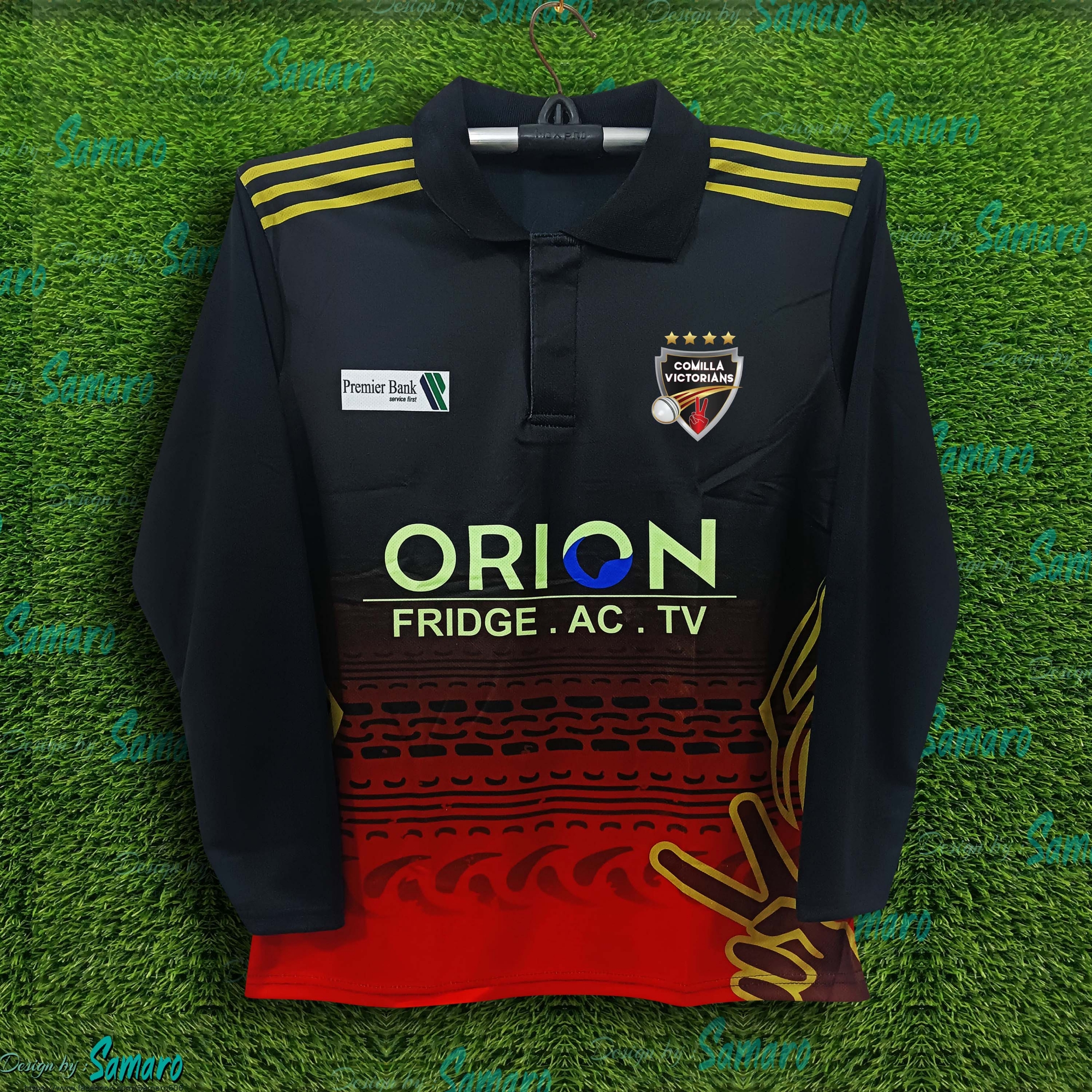 Picture of Cumilla Victorians Full Sleeve Polo PBL Jersey For Man - BPL Cricket Jersey - Comilla Jersey 2024-2025