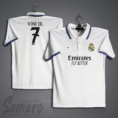 Picture of Real Madrid Short Sleeve Polo Football Jersey for Men - Vini JR 7 Polo Jersey - Real Madrid Jersey