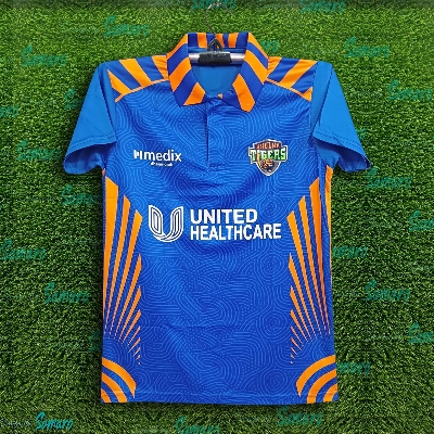 Picture of Khulna Tigers Short Sleeve Polo BPL Cricket Jersey For Men - BPL Half Sleeve T Shirt - Khulna Jersey 2025-26