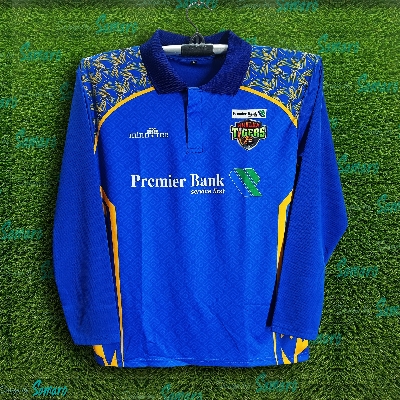 Picture of Khulna Tigers Full Sleeve Collar Polo Jersey For Men - BPL Polo Jersey - Khulna BPL Jersey 2024-2025