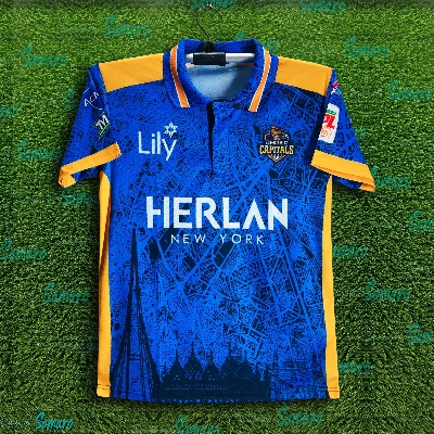 Picture of Dhaka Capaitals Premium Short Sleeve Polo Cricket Jersey For Men - BPL Short Sleeve T Shirt - Dhaka Capaitals Jersey 2025/26