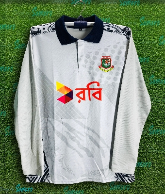 Picture of Bangladesh Full Sleeve Collar Polo Cricket Training Jersey For Men -  Bangladesh Training Jersey 2024 - Bangladesh Cricket Jersey 2024