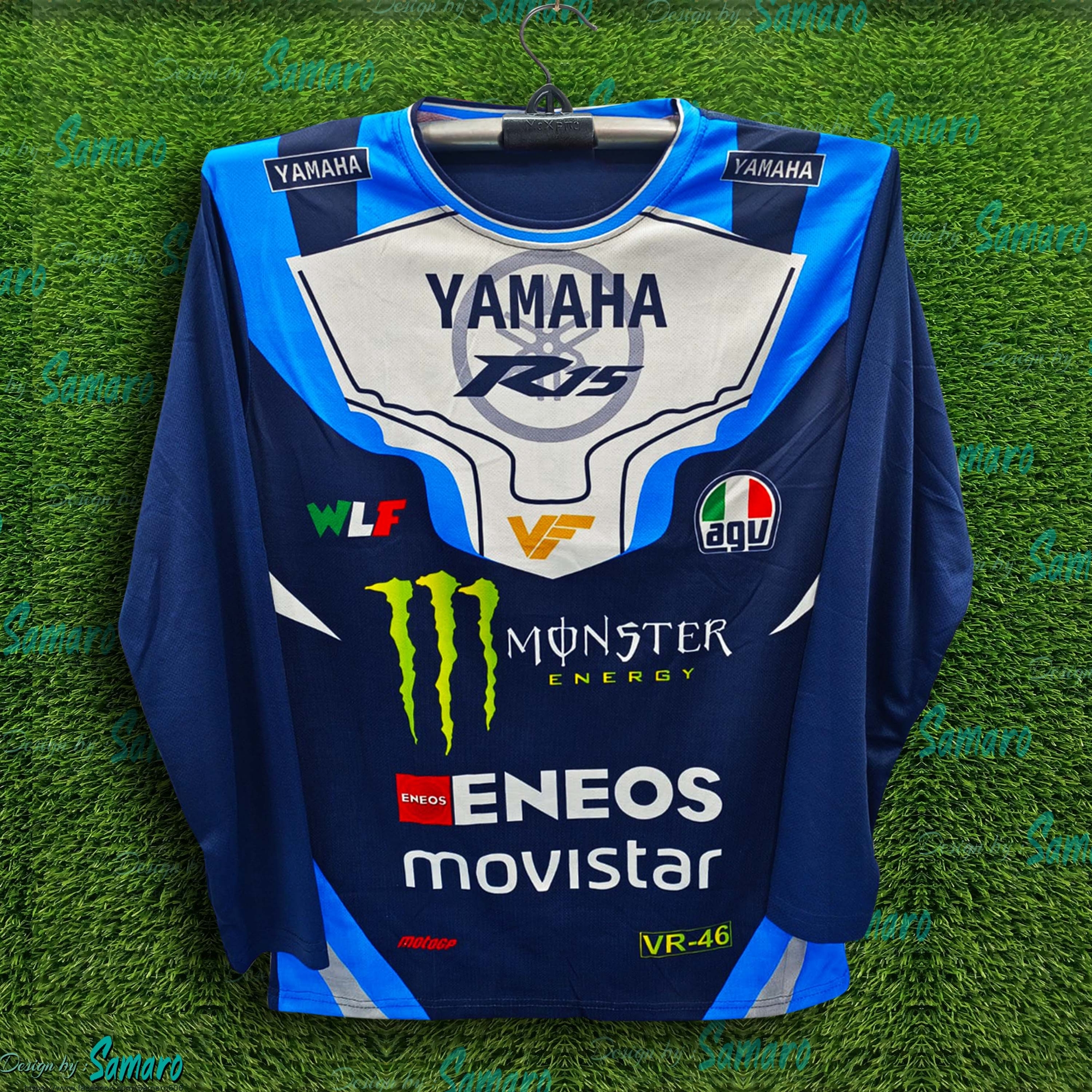Picture of Yamaha R15 Full Sleeve Bike Jersey For Men - Monster Bike Jersey - Yamaha  Bike Jersey