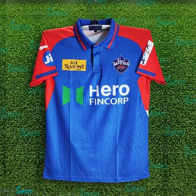 Picture of Delhi Capitals Premium Jersey For Men - DC Half Sleeve Polo IPL Jersey - Delhi Cricket Jersey 2025-2026