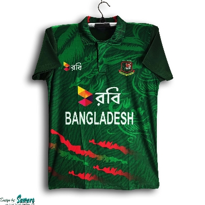 Picture of Robi Bangladesh Short Sleeve Collar Polo Cricket Jersey For Men - Bangladesh Cricket Jersey 2025-26