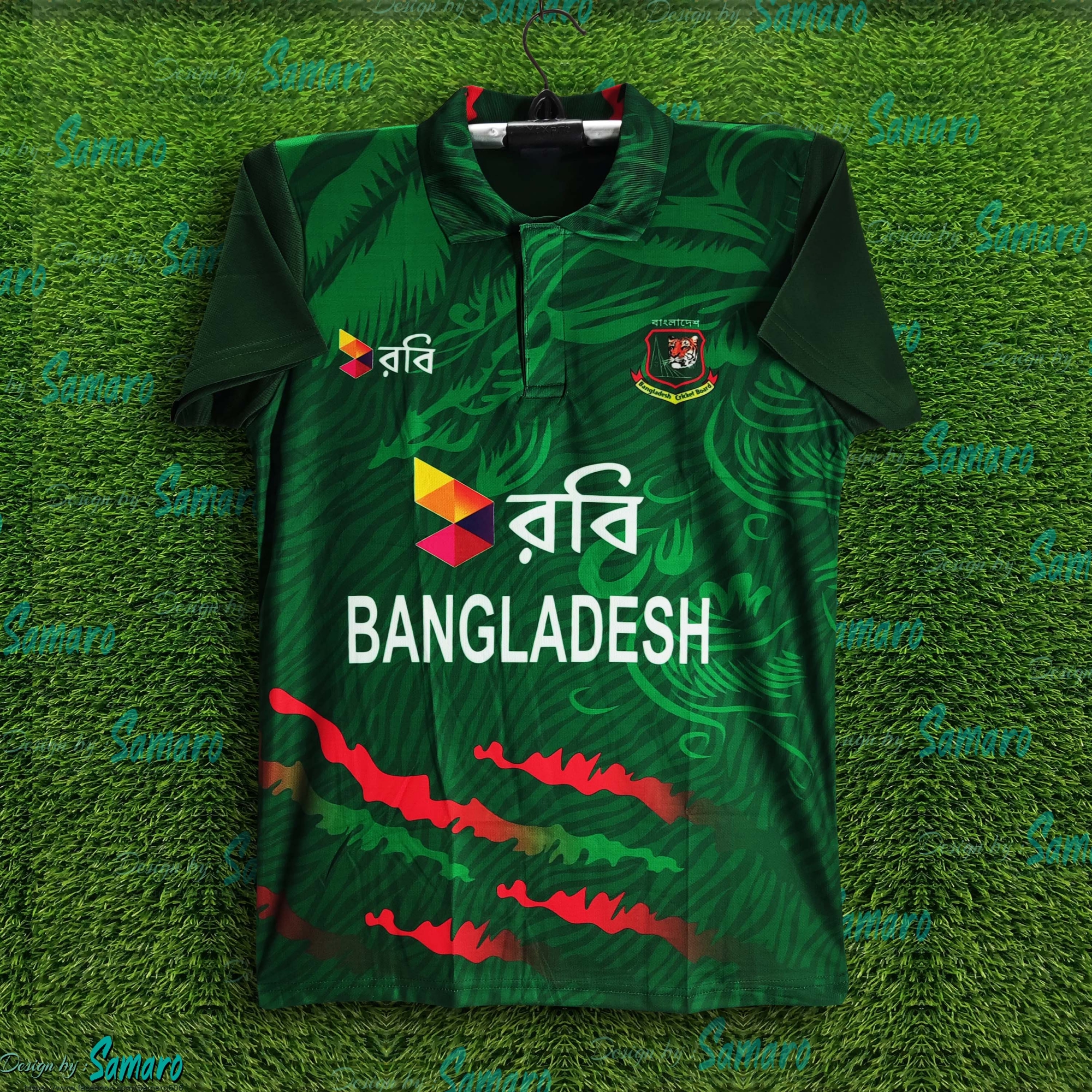 Picture of Robi Bangladesh Short Sleeve Collar Polo Cricket Jersey For Men - Bangladesh Cricket Jersey 2025-26