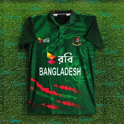Picture of Robi Bangladesh Short Sleeve Collar Polo Cricket Jersey For Men - Bangladesh Cricket Jersey 2025-26