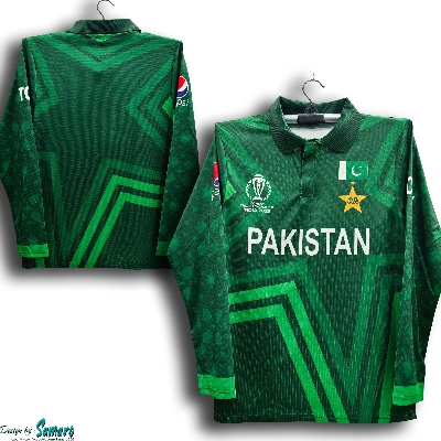 Picture of Pakistan World Cup Jersey - Pakistan Full Sleeve Polo Jersey For Men - Pakistan Cricket Jersey 2024-25