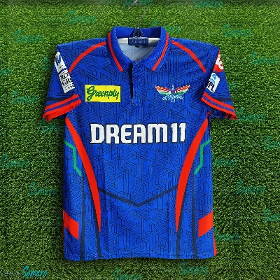 Picture of Lucknow Super Giants Premium IPL Jersey For Men - LSG Half Sleeve Polo Cricket Jersey - Lucknow Jersey 2025