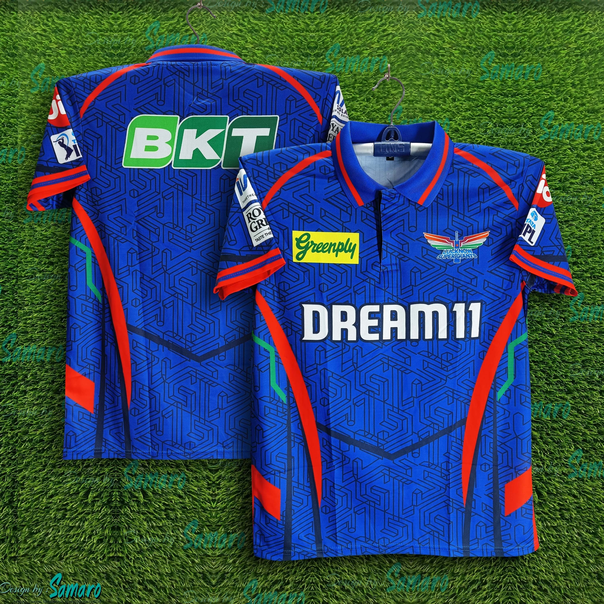 Picture of Lucknow Super Giants Premium IPL Jersey For Men - LSG Half Sleeve Polo Cricket Jersey - Lucknow Jersey 2025