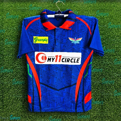 Picture of Lucknow Super Giants Short Sleeve Collar Polo IPL Jersey For Men - LSG IPL Jersey - Lucknow Jersey 2024-2025