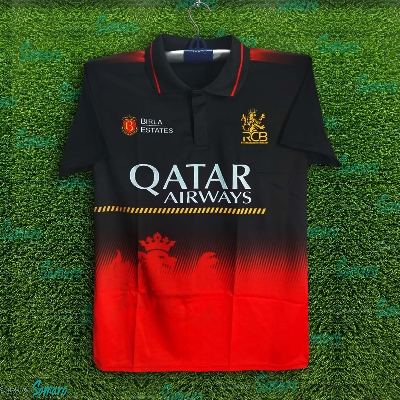 Picture of Royal Challengers Bangalore Jersey 2025/2026 Short Sleeve Collar Polo IPL Cricket Jersey For Men - RCB IPL Cricket Jersey 2025