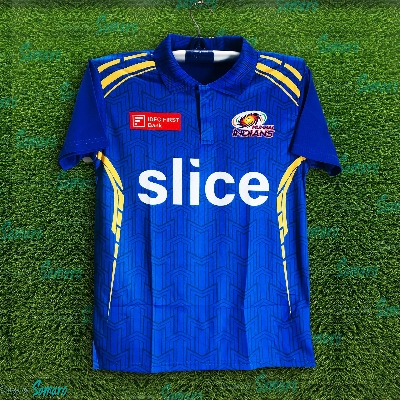 Picture of Mumbai Indians Jersey 2025/2026 Short Sleeve Polo IPL Cricket Jersey For Men - Mumbai Cricket Jersey 2025