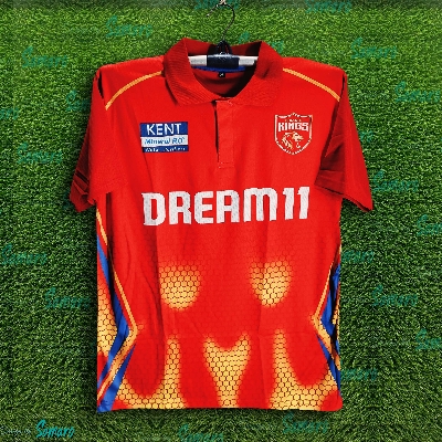 Picture of Punjab Kings Short Sleeve Collar IPL Jersey For Men - PK Half Sleeve Polo IPL Jersey - Punjab Jersey 2025