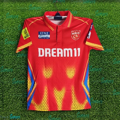 Picture of Punjab Kings Premium Short Sleeve Jersey For Men - PK Half Sleeve Polo IPL Jersey - Punjab Jersey 2025/2026