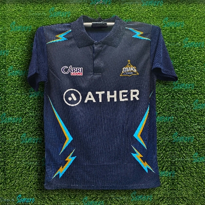 Picture of Gujarat Titans Short Short Sleeve Collar Polo IPL Jersey For Men - GT IPL Jersey - Gujrat Jersey 2024-2025
