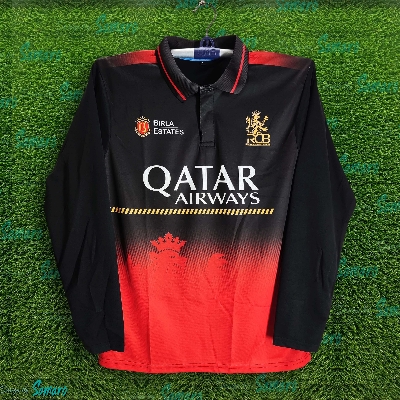 Picture of Royal Challengers Bangalore Full Sleeve Polo IPL Jersey For Men - RCB Long Sleeve IPL Jersey - RCB Jersey 2025-2026