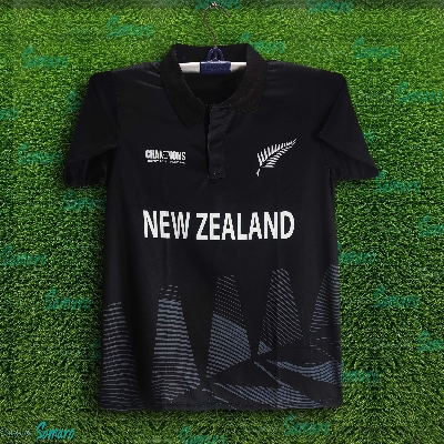 Picture of New Zealand Champions Trophy Jersey For Man - Short Sleeve Polo T Shirt - New Zealand Cricket Jersey 2025-26