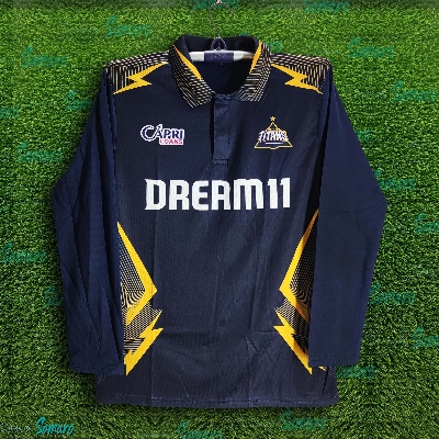 Picture of Gujarat Titans Full Sleeve Polo IPL Cricket Jersey For Men - GT Half Sleeve IPL Jersey - Gujrat Jersey 2025