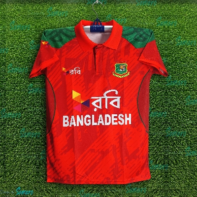 Picture of Bangladesh ODI Short Sleeve Collar Polo Cricket Jersey For Men - allover print jersey - Bangladesh Cricket Jersey 2025-26