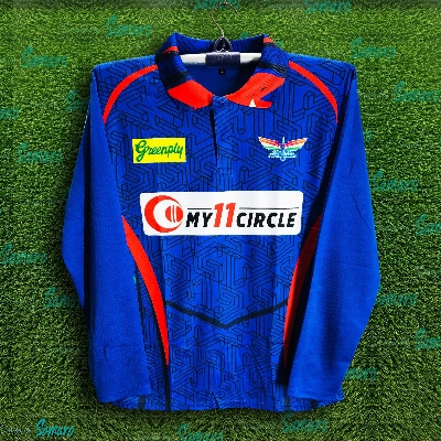 Picture of Lucknow Super Giants Full Sleeve Collar Polo IPL Jersey For Men - LSG IPL Jersey - Lucknow Jersey 2024-2025