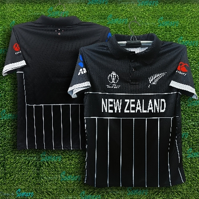 Picture of New Zealand World Cup Jersey - Short Sleeve Collar Polo Cricket Jersey For Men - New Zealand Jersey 2024-2025