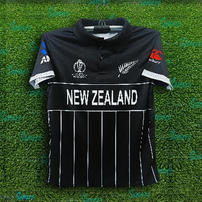 Picture of New Zealand World Cup Jersey - Short Sleeve Collar Polo Cricket Jersey For Men - New Zealand Jersey 2024-2025