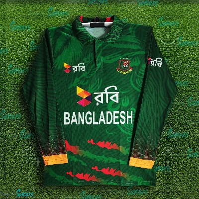 Picture of Robi Bangladesh Full Sleeve Collar Polo Cricket Jersey For Men - Bangladesh Cricket Jersey 2025-26