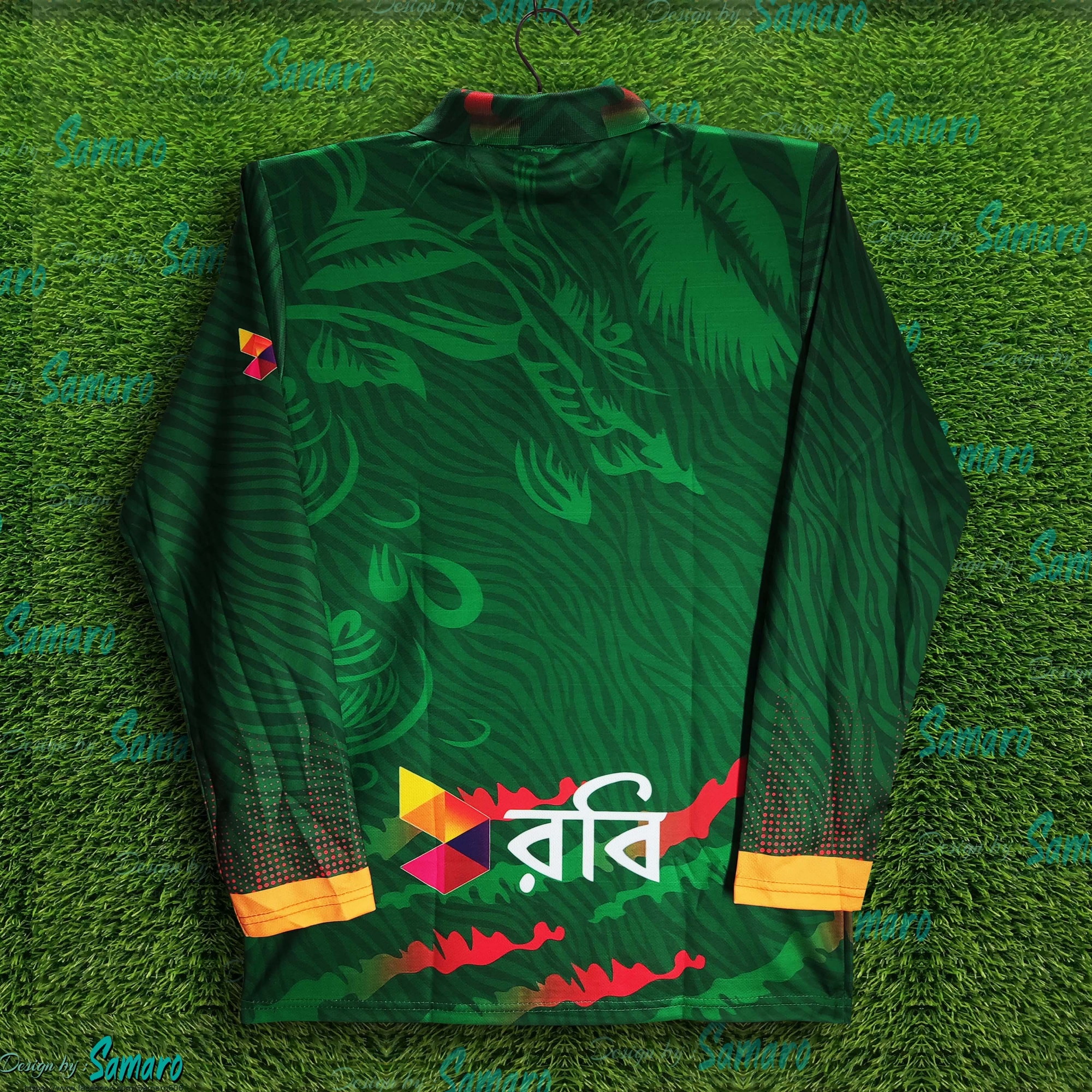Picture of Robi Bangladesh Full Sleeve Collar Polo Cricket Jersey For Men - Bangladesh Cricket Jersey 2025-26