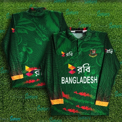 Picture of Robi Bangladesh Full Sleeve Collar Polo Cricket Jersey For Men - Bangladesh Cricket Jersey 2025-26