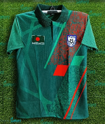 Picture of B-d Short Sleeve Collar Football Jersey for Man - Half Sleeve Polo - Bangladesh Fan Jersey