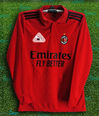 Picture of AC Milan Jersey 2023/24 - Full Sleeve Collar Thai Premium Club Jersey - Football Jersey