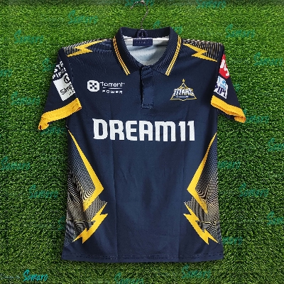 Picture of Gujarat Titans Premium Jersey For Men - GT Half Sleeve Polo IPL Jersey - Gujarat Cricket Jersey 2025-2026