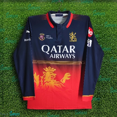 Picture of Royal Challengers Bangalore Premium IPL cricket Jersey For Men - RCB Long Sleeve Polo T Shirt - RCB Cricket Jersey 2025-2026
