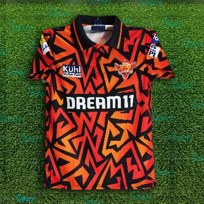 Picture of SunRisers Hyderabad Premium Jersey For Men - SRH Half Sleeve Polo IPL Jersey - Hyderabad Cricket Jersey 2025-2026