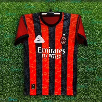 Picture of AC Milan Jersey 2025/2026 Thai Premium Football Jersey For Men - Half Sleeve Club T Shirt - AC Milan Football Jersey 2025