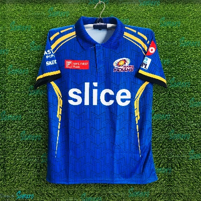 Picture of Mumbai Indians Premium Short Sleeve Polo IPL Cricket Jersey For Men - MI Half Sleeve IPL Jersey - Mumbai Jersey 2025