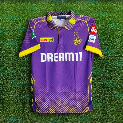 Picture of Kolkata Knight Riders Premium Cricket Jersey For Men - KKR Half Sleeve Polo IPL Jersey - Kolkata Jersey 2025