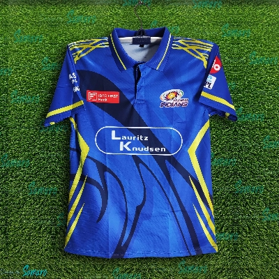 Picture of Mumbai Indians Premium Short sleeve Polo Cricket Jersey For Men - MI Half Sleeve IPL T Shirt - Mumbai Jersey 2025/26