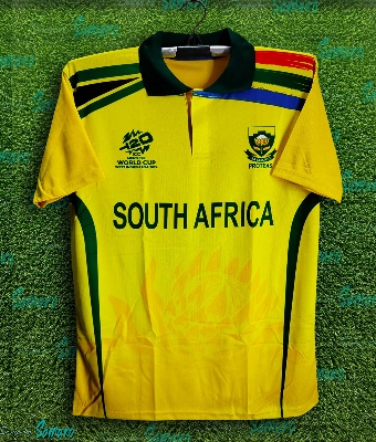 Picture of South Africa T20 World Cup Jersey - Short Sleeve Collar Jersey For Men - South Africa Cricket Jersey 2024