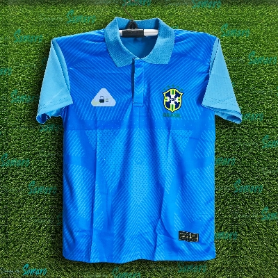 Picture of Brazil Short Sleeve Polo Football Jersey For Men - Brazil Polo T Shirt - Brazil Jersey 2024-25