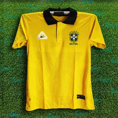 Picture of Brazil Short Sleeve Polo Football Jersey For Men - Brazil Polo T Shirt - Brazil Jersey 2024-25