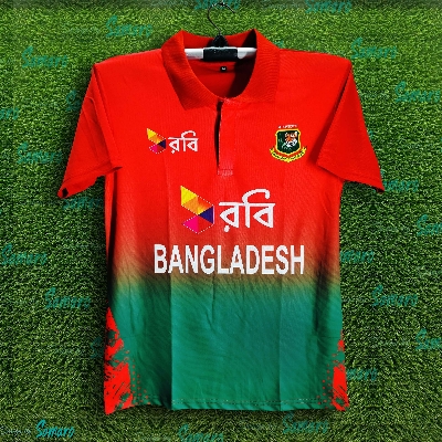 Picture of Bangladesh T 20 Cricket Jersey For Men - Robi Polo Cricket Jersey - Bangladesh Cricket Jersey 2024-25