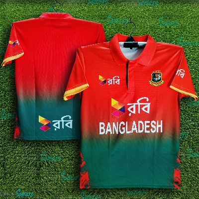 Picture of Bangladesh T 20 Cricket Jersey For Men - Robi Short Sleeve Cricket Jersey For Men - Bangladesh Cricket Jersey 2024-2025