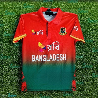 Picture of Bangladesh T 20 Cricket Jersey For Men - Robi Short Sleeve Cricket Jersey For Men - Bangladesh Cricket Jersey 2024-2025