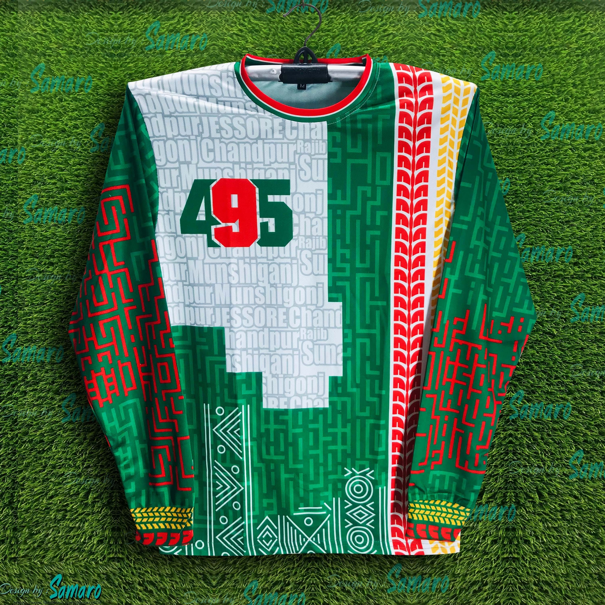 Picture of Bangladesh Full Sleeve Cycle Jersey for Man - Bangladesh 495 upazilas Cycle Jersey - Bangladesh Jersey 2024-25