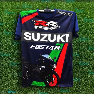 Picture of Suzuki Short Sleeve Bike Jersey For Men - RR gsx Jersey - Suzuki Ecstar Bike Jersey
