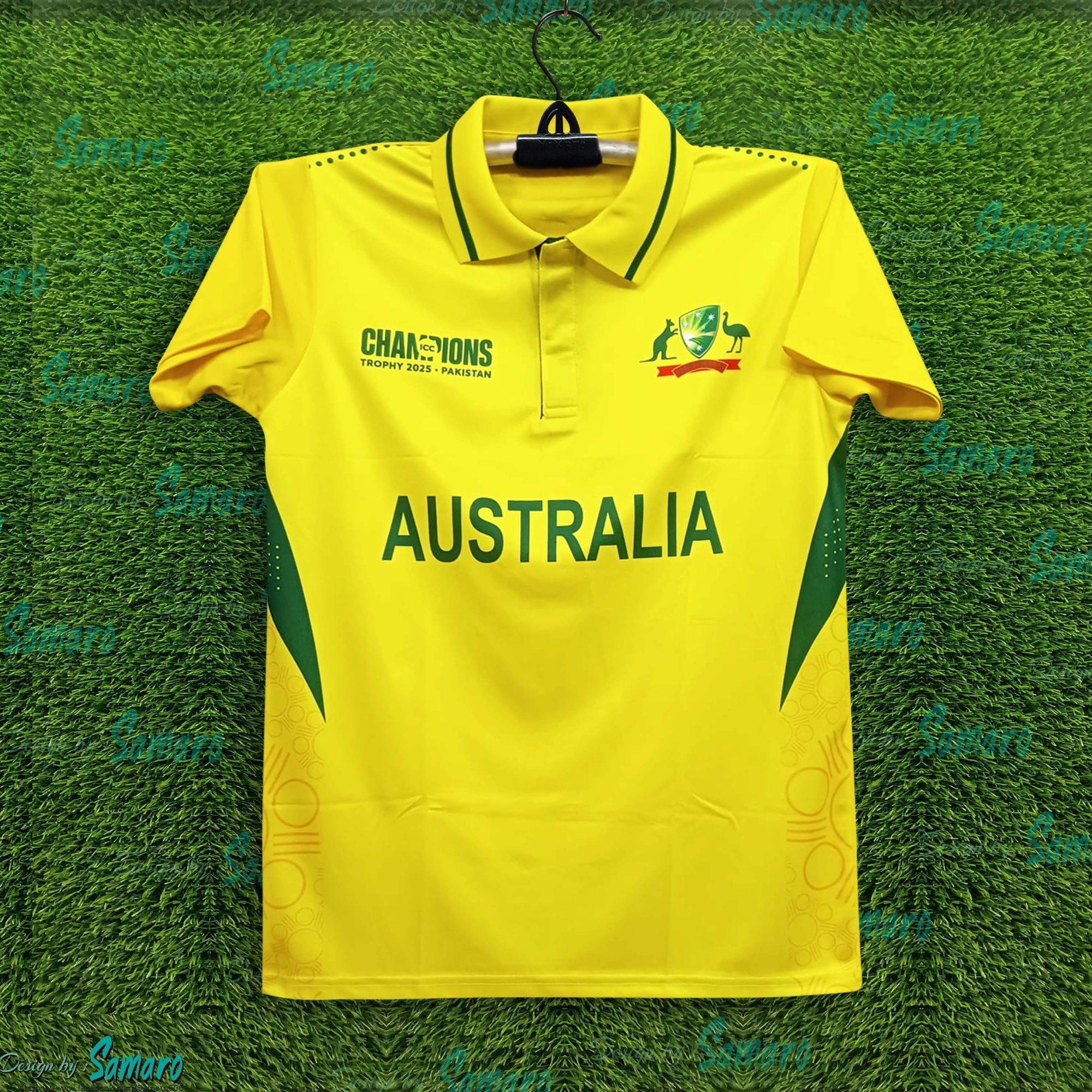 Picture of Australia Champions Trophy Jersey For Man - Short Sleeve Polo Jerset - Australia Cricket Jersey 2025-26